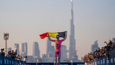 Marten Van Riel supreme In Dubai to win first Dubai T100 Triathlon World Championship Crown