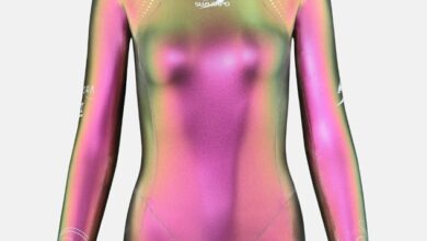Sumarpo Siren women’s neoprene swimsuit Vibrant Aurora colours