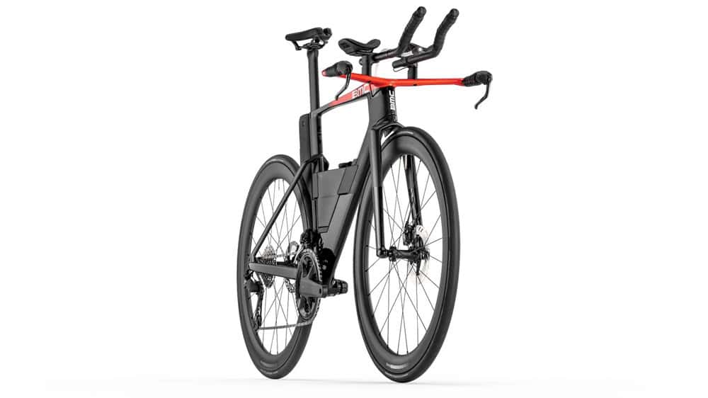 High-performance electric road cycling bike designed for triathlon training and racing, featuring lightweight frame, aerodynamic design, and advanced battery technology for optimal endurance and speed.