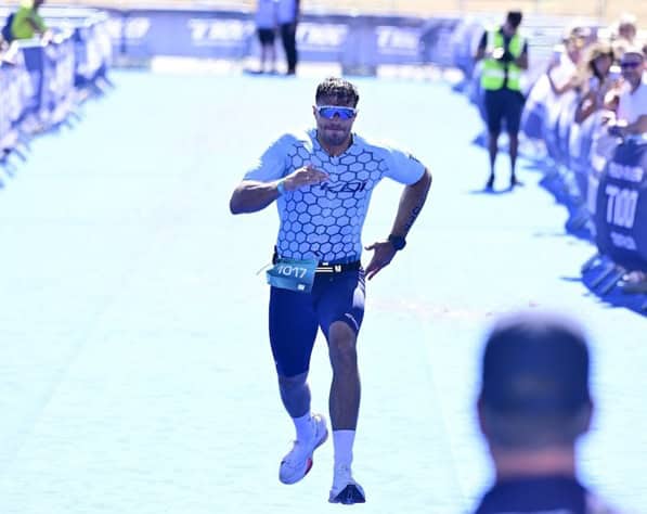 Boxer Tommy Fury took on the T100 at the French Riviera T100 Triathlon