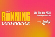 Running Conference 2025 poster, highlighting event details and dates for triathlon and running enthusiasts.