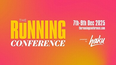 Running Conference 2025 poster, highlighting event details and dates for triathlon and running enthusiasts.