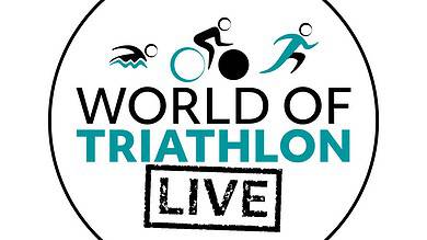 World of Triathlon Live 2027 logo featuring swimming, cycling, and running icons in a circular design.