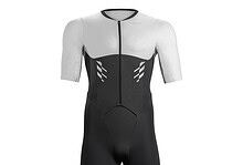 High-performance triathlon suit designed for swimming, cycling, and running with aerodynamic fit and moisture-wicking fabric.